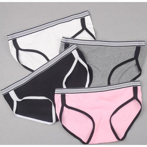 4pcs/lot New Cotton Briefs Underwear Women Panties Cute Lovely Girls Under Wear Comfortable Bikini Cheeky Panties culotte femme