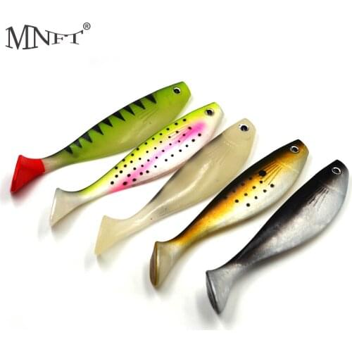 MNFT 5Pcs Easy Shiner Soft Silicone Bait Lures Paddle Tail Manual Silicone Bass Minnow Bait Swimbaits Soft Plastic Lure