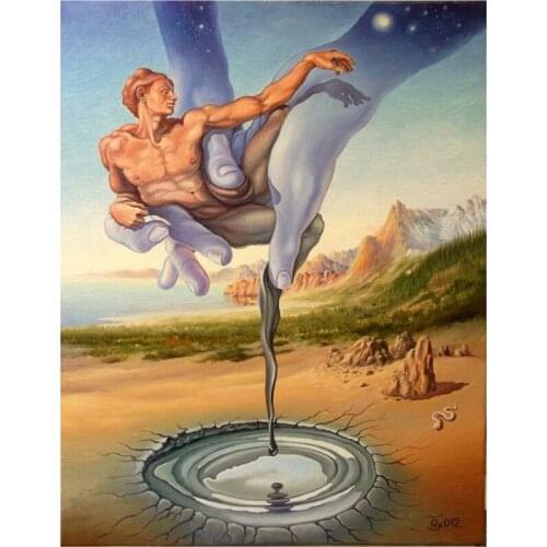 5D DIY Full Round Diamond Painting Surrealism Beautiful Portrait Art Cross Stitch 3D Embroidery Rhinestone Home Decor Y1658