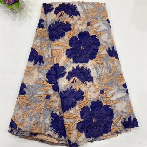 African Lace Fabric 2021 Tulle Fabric 5 Yards Purple And Gold Organdy Brocade Fabric For Evening Dress Wedding Dresses NI5467