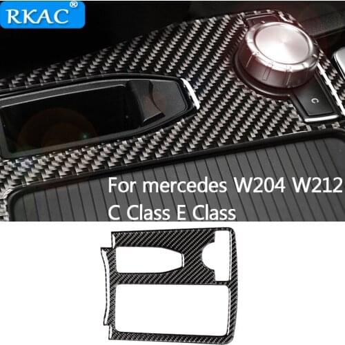 Carbon Fiber Multimedia Handrest Panel Car Covers For mercedes W204(2007-2013) W212(2010-2012) C Class E Class Accessories