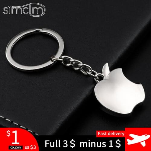 Apple Keychain Novelty Souvenir Metal Backpack Car Accessories Couple Key Chain Creative Gifts Key Ring Trinket New Arrival