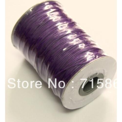 Free Shipping 1mm 200YARD(180Meter) Purple Jewelry Thread Waxed Cotton Cord, Bead Cord Korea Cotton Wax Cord