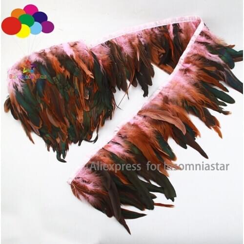 INSOMNIA STAR Soft Pink rooster Feathers 14-20cm Fringe Ribbon Trim Price for 1/5/10 Meter DIY Craft plumas