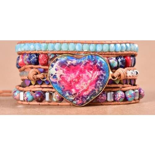 Boho Jewelry Leather Bracelets Bundles Handmade for Women Gifts Multi-layer Beads Bracelet Female Fashion Accessories