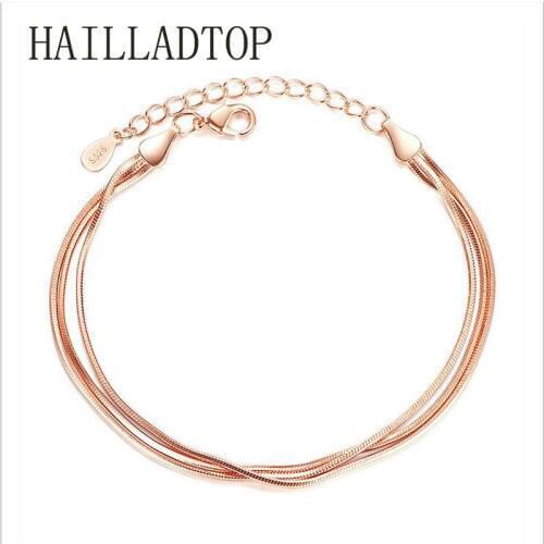 Bracelets For Girl Party Jewelry Adjustable Bracelet For Women Snake Chain Rode Gold Color Blacelets & Bangles Gift For Her