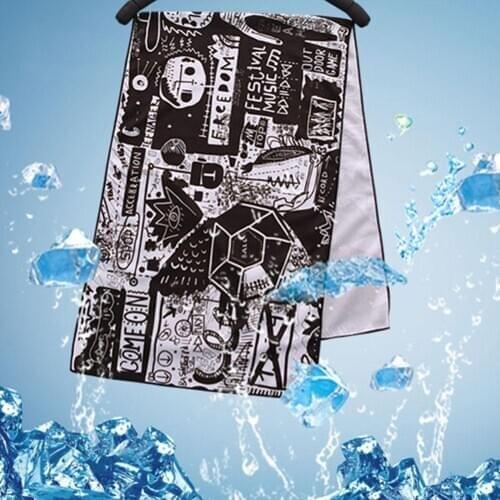 Quick-drying Towel Sports Towel Gym Yoga Microfiber Towel Fitness Printed Outdoor Sweat Absorbent Cool Fitness Running Towel