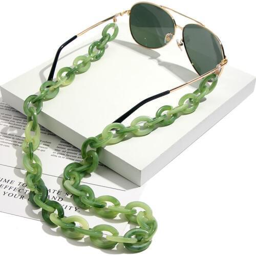 Fashion Acrylic Reading Glasses Chain For Women Girls Anti-slip Adjustable Eyewear Cord Holder Neck Strap Sunglasses Chain 73cm
