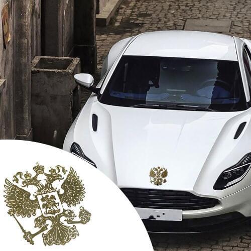 Russian Federation Emblem Double Golden Eagle And Saint George Metal Sticker Car Decals About 10cmX10cm Free Shipping