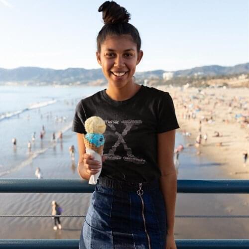 Mulder T-Shirt X Files Gray T Shirt Print O Neck Women tshirt Silver Short Sleeve Cotton Simple Street Style Ladies Tee Shirt