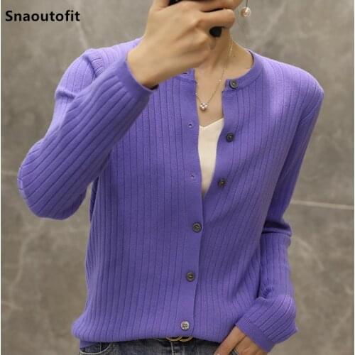 2021 Womens Sweater Cardigan, Pure Wool Fabric, Striped Knit, Loose, Simple Atmosphere, Thin Spring And Summer, Lazy Style