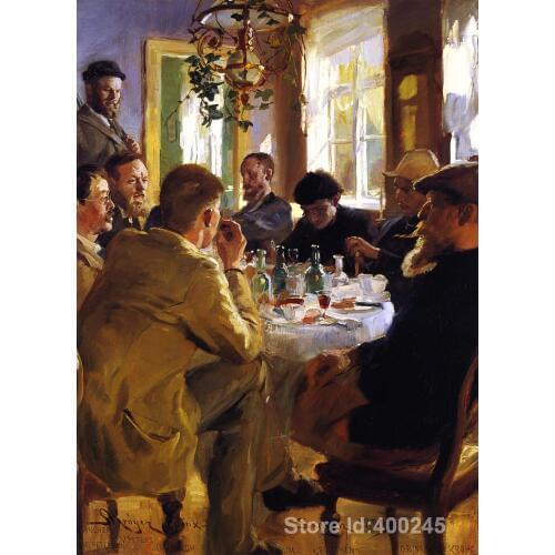 Oil paintings beach Artists Luncheon in Skagen Peder Severin Kroyer artwork on canvas Handmade High quality
