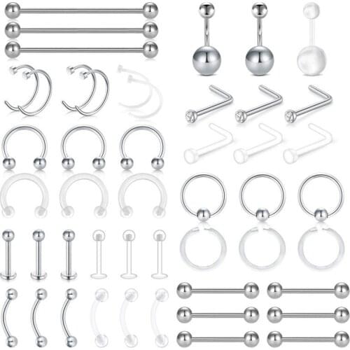 Nose Rings Hoop Lip Eyebrow Septum Tongue Nipple Belly Button s Hoop Earrings Industrial Piercing