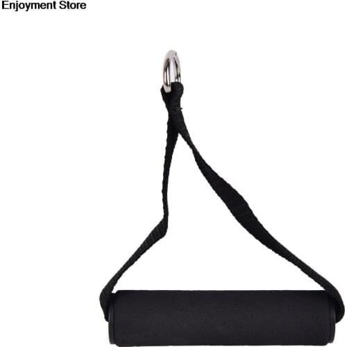 Resistance Band Handle Rope Bar Attachment Foam Handlebar Dip Station Fitness Tricep Exercise Gym Black Color