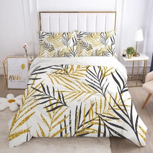 Duvet cover set sheet family euro 2.0 1.5 for home 3D luxury Bedding set bed linen bedclothes 70x70 Nordic yellow leaves