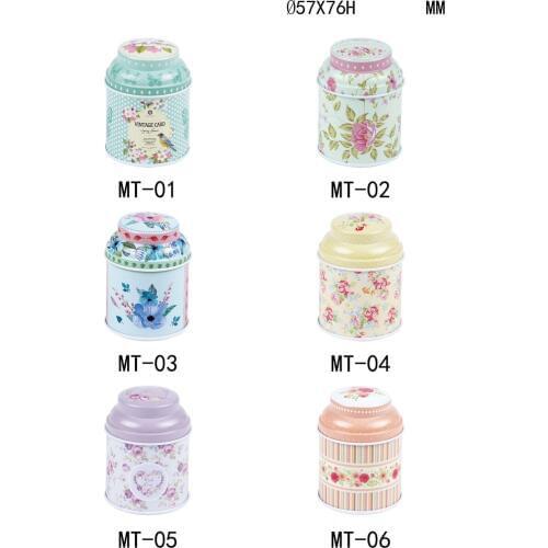 Round tin tea caddy candy jewelry gift storage box W9248