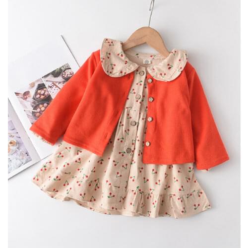 Menoea Girls Dresses 2020 Korean Fashion Style Autumn Children Floral Long Sleeve Dress Coat Girl Doll Collar Casual Dress