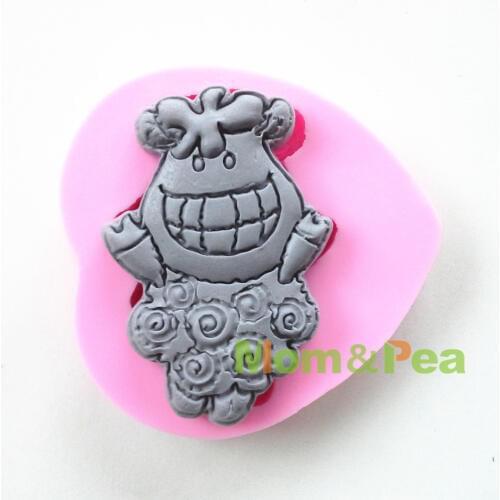 Mom&Pea 0621 Free Shipping Happy Sheep Shaped Silicone Mold Cake Decoration Fondant Cake 3D Mold