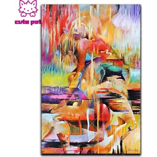 Mosaic embroidery water drill Abstract artistic woman 5D diamond painting full drill DIY decor No Frame crossStitch painting art