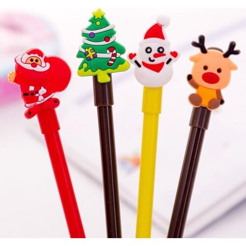 24 Pcs Creative Cartoon Christmas Series Small Refreshing Neutral Pen Student Examination Pen Black Pen Signature Pen Stationery