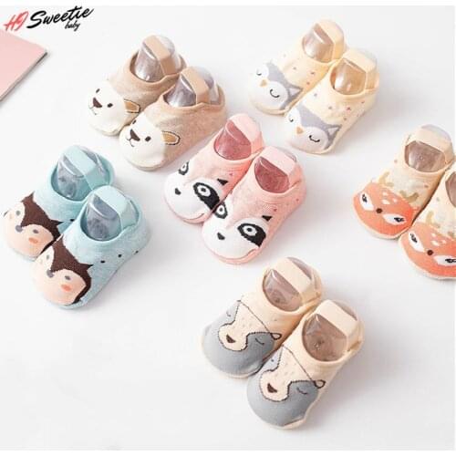 3Pairs/lot Baby Socks Animal Design 0-5 Years Old Childrens Socks Newborn Baby Boy Kids Pure Cotton Floor Socks for Girls
