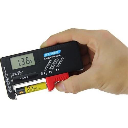 BT-168 Digital Battery Tester Volt Checker for 9V 1.5V Button Cell Universal Rechargeable AAA AA C D Battery Testing Device