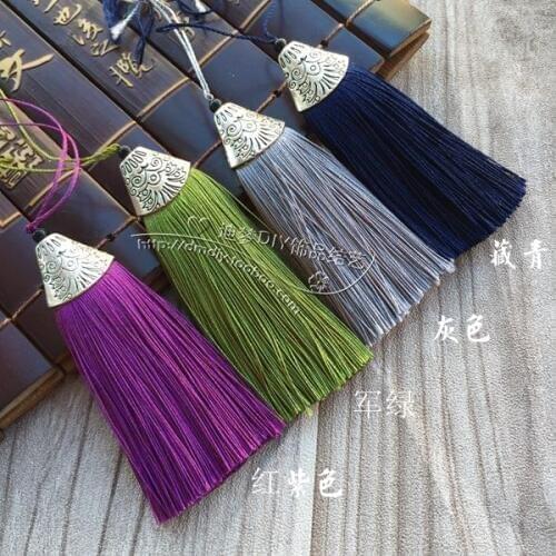 8cm long Su DIY Jewelry Accessories The new 11-color Chinese knot short fat type Exquisite tassels Rayon Silk tassel wholesale