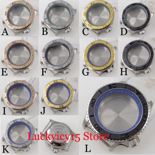 Fit NH35 NH36 Diver 200M Waterproof 41mm Watch Case with Chapter Ring Sapphire Glass Steel Insert Screwdown Crown