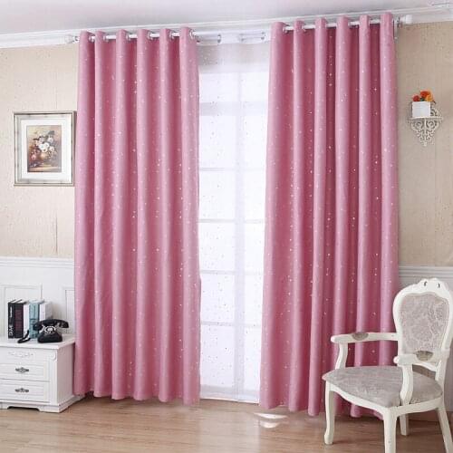 Childrens bedroom hot silver printing stars curtains curtains tulle pink curtains decoration blue stars tulle curtains
