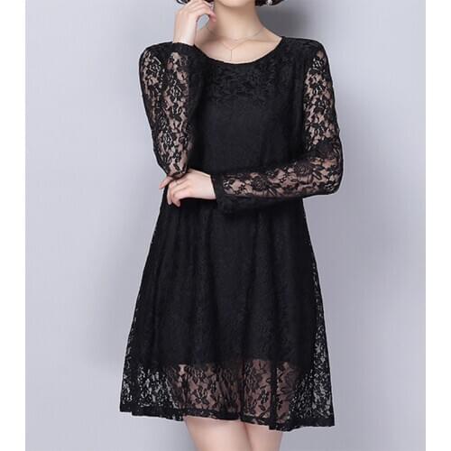 Womens Spring Autumn Style Blouse Shirts Womens Lace Printed Embroidery Solid Color Long Sleeve Elegant O-neck Tops DD8337