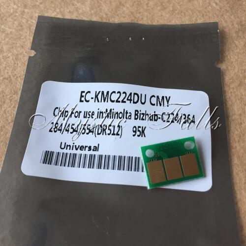 100X DR512 C454 C554 Drum Imaging Unit Reset Chip for Konica Minolta Bizhub C224 C284 C364 C454 C554 C7822 C7828 Drum Chip CMY