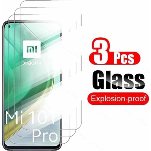 3pcs Tempered Glass For Xiaomi Mi 10T Pro Glass Xiomi 10Tpro Mi10T Lite 10 T Light Screen Protector Safety Protective glass Case