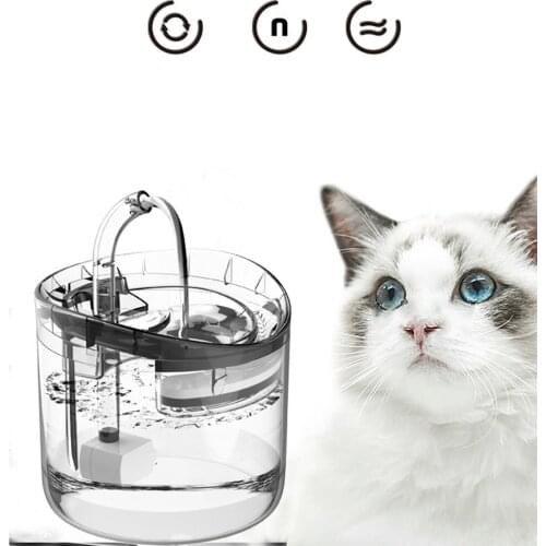 1.8L Automatic Cat Water Fountain With Faucet Dog Water Dispenser Transparent Filter Drinker Pet Non-leakage Drinking Feeder