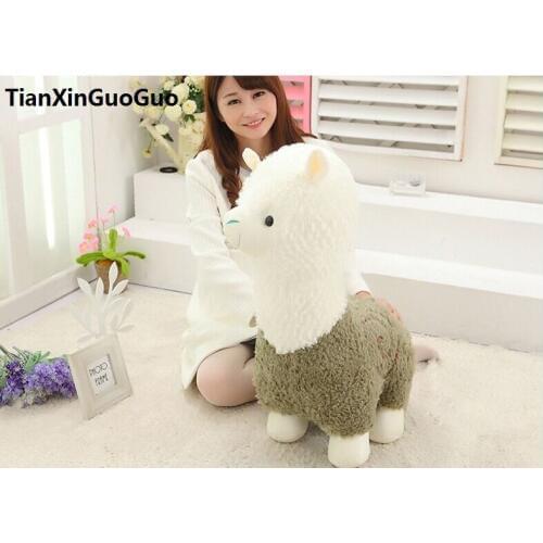 Large 65cm cartoon green alpaca sheep plush toy, soft throw pillow birthday gift h2969