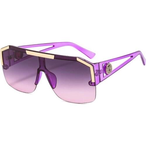 Big Purple Glasses Vintage Gradient Oversized Sunglasses Women Mens Brand Designer Luxury Inspired Shield Sun Glasses Square