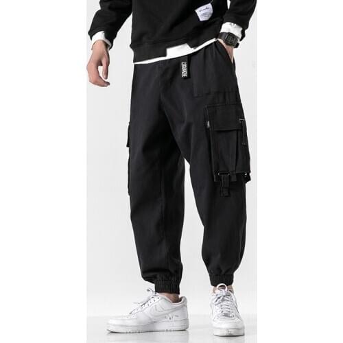 Spring Vintage Male Cargo Pants Men Casual Joggers Harajuku Mens Hip Hop Harem Pants Streetwear Beam Leg Large Pocket