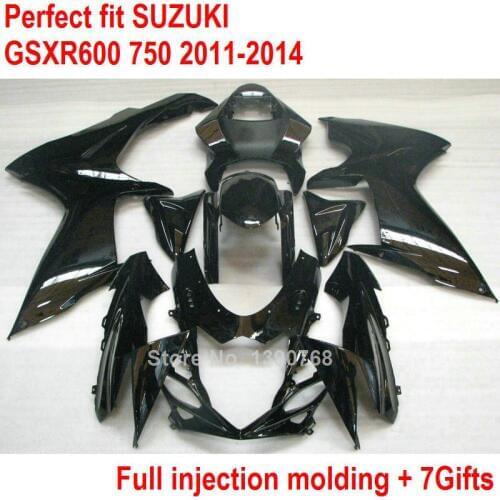 Black Injection Bodywork fairing kit for Suzuki GSXR600/750 11 12 13 14 fairings set GSXR600/750 2011-2014 IY13