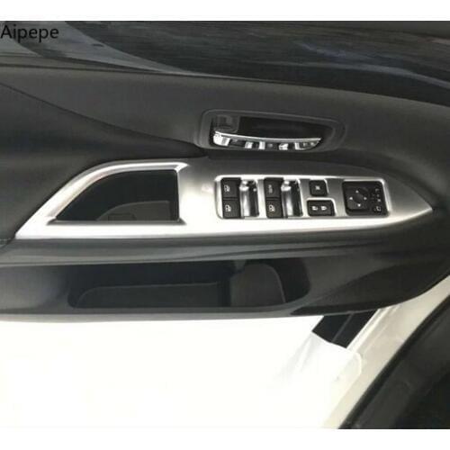 For Mitsubishi Outlander 2014 2015 2016 2017 2018 2019 Chrome Door Window Armrest Switch Button Knob Panel Cover Trim Decoration