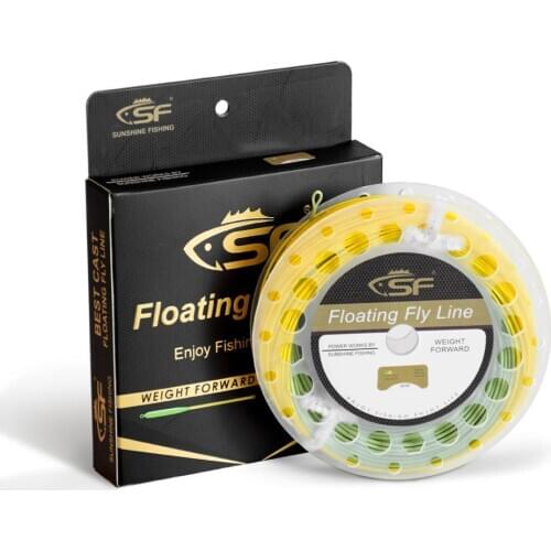 SF Fly Line All-Viz Bi-Colour Weight Forward Floating Fly Line with Welded Loop WF4 5 6 7 8 9F 100FT