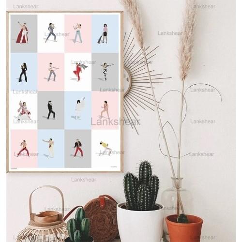 Freddie Mercury Vintage Canvas Painting Posters and Prints Queen Picture On The Wall Abstract Pictures for Decorative Home Decor