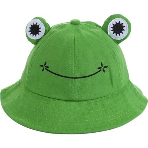 Summer Female Fishing Sunhat Outdoor Hiking Beach Sunscreen Woman Bob Caps Hunting Headwear Frog Bucket Hat For Women