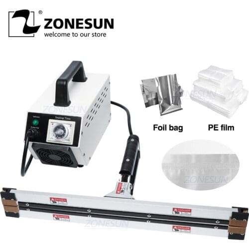ZONESUN Instant Hot Plier Portable Impulse Sealer Sealing Machine for Aluminum Vacuum Composite Film Mask Packaging Machine