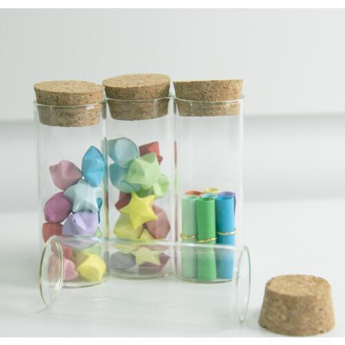 27x70x24mm 25ml Tiny Glass Bottle with Cork Transparent Clear Empty Spices Bottles Mini Jars Vials Jars Craft Wholesale 50pcs