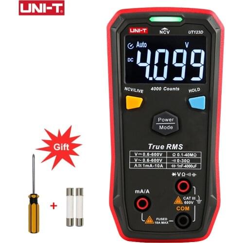 UNI-T UT123D Digital Smart Multimeter NCV EBTN Display DC/AC Current Voltage Meter Capacitance Resistance Meter Multi Tester