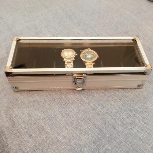 Men Watch Box Case 6 Slots Wrist Watch Display Box Storage Holder Organizer Watch Display Square Box Aluminium Dropshipping