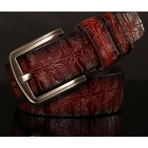 2020 mens luxury crocodile pattern belt leather mens belts cinturones hombre pin buckle ceinture male business designer
