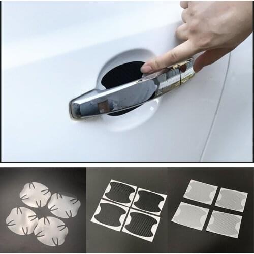 4pcs Car Door Handle Protector Sticker for Hyundai ix35 iX45 ix20 iX25 i10 i20 i30 i40 HB20 Sonata Verna Solaris Elantra Accent