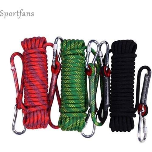Nylon Safety Climbing rope Survival Fire Escape Cord High Strength Camping Rope Hiking Camping Diameter 10mm Rock Lanyard
