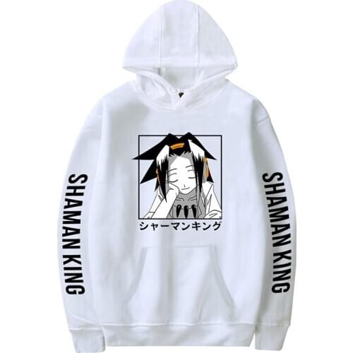 New Fashion Shaman King Japanese Cartoon Men Women Long Sleeve Harajuku Anime Hoodies Sweatshirts Pullover White Black Tops 4XL
