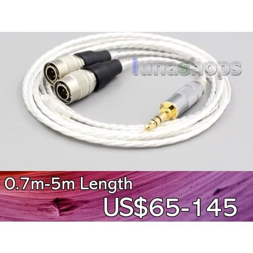 LN006621 XLR 4.4mm Hi-Res Silver Plated 7N OCC Earphone Cable For Mr Speakers Alpha Dog Ether C Flow Mad Dog AEON